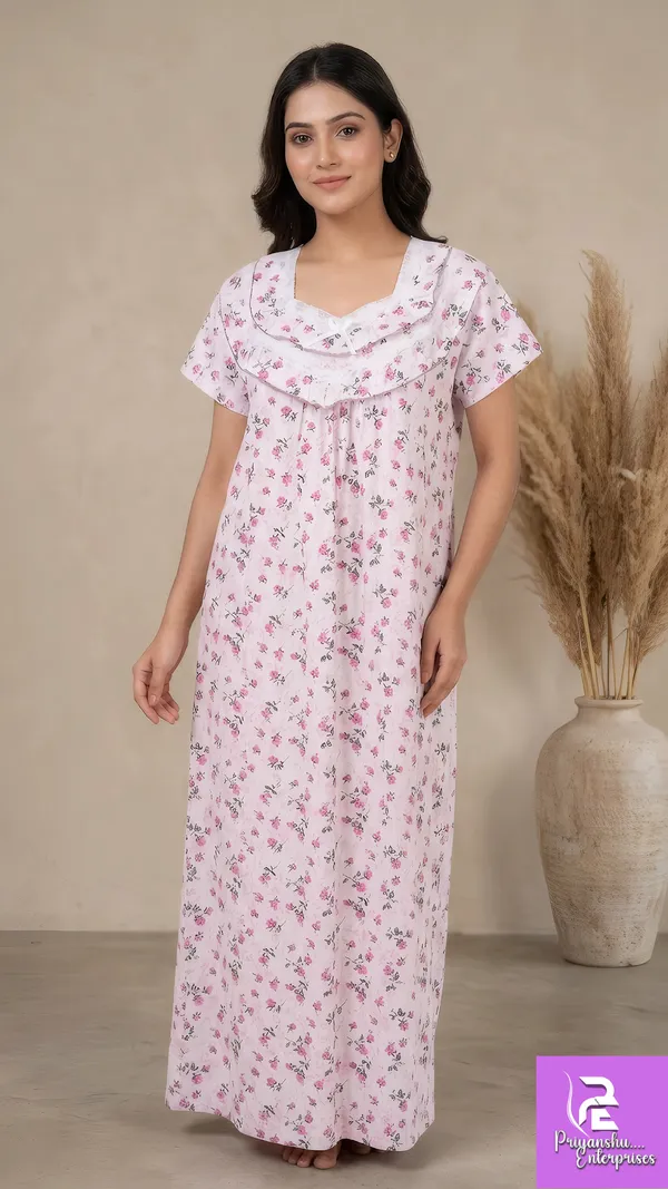 Priyanshu_Enterprises_Women_Nighty_(White)