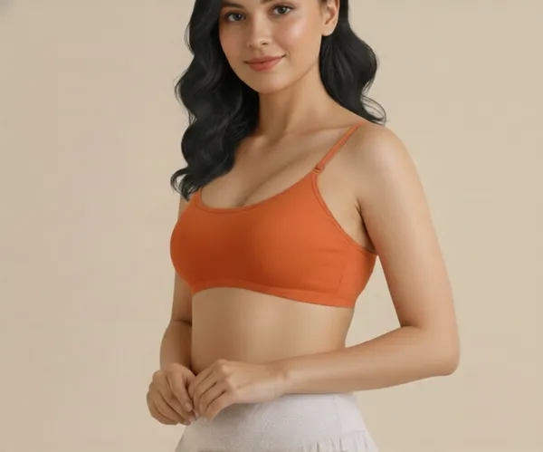 Orange_Cotton_And_Elastic_Premium_Bra_Non_Padded_For_Women