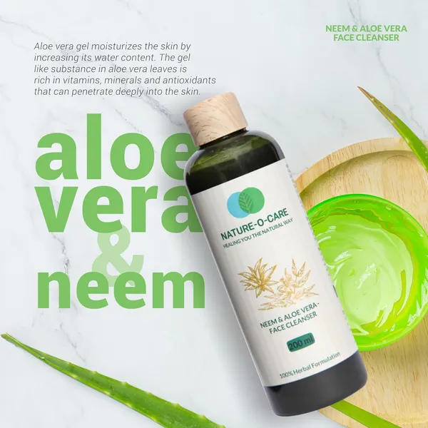 Neem_Aloe_Vera_Face_Cleanser_100Ml_Natural_Antibacterial_Face_Wash_For_Acne_Sensitive_Skin_Hydrating_Anti_Aging_With_Aloe_Vera_Neem_Extracts