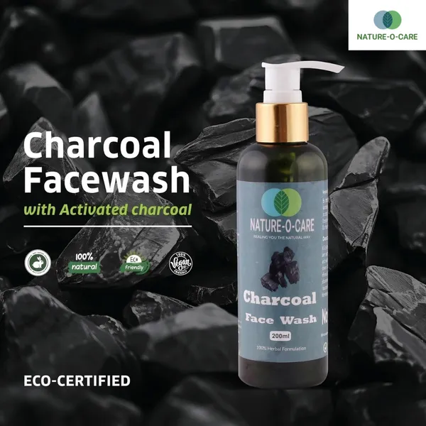 NATURE-O-CARE_Activated_Charcoal_Herbal_Face_Wash,_200ml_|_Organic_Cleanser_for_Men_&_Women