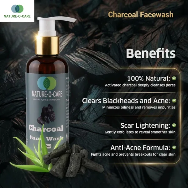 NATURE-O-CARE_Activated_Charcoal_Herbal_Face_Wash,_200ml_|_Organic_Cleanser_for_Men_&_Women
