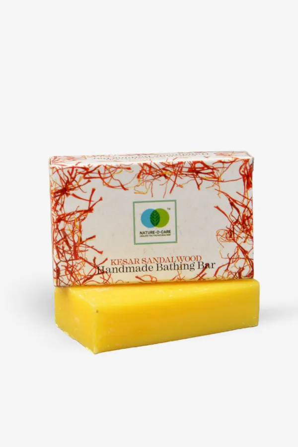 NATURE-O-CARE_Sandal_&_Kesar_Hand_Made_Organic_Herbal_Bathing_Bar,_37.5g_(Pack_of_2)