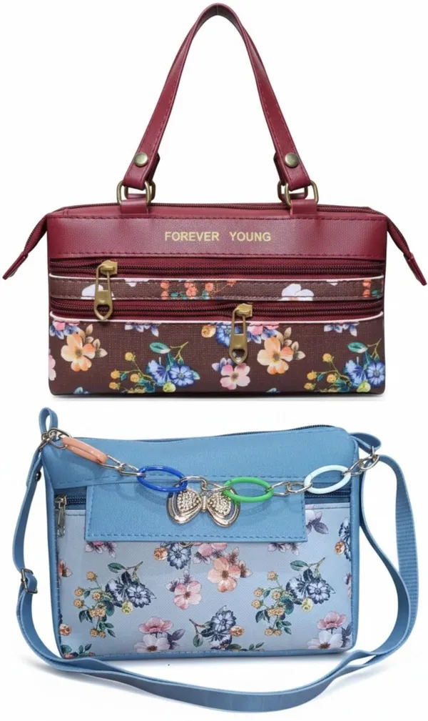 Blue_And_Maroon_PU_Sling_Bag_For_Women_Pack_Of_2
