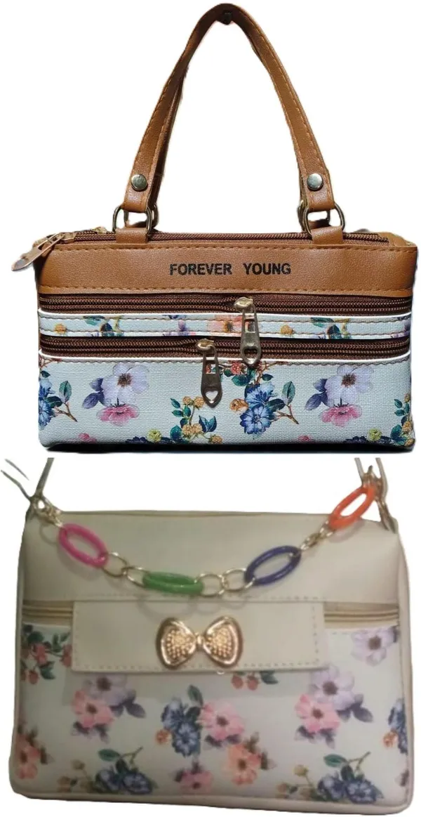 Tan_And_White_PU_Sling_Bag_For_Women_Pack_Of_2