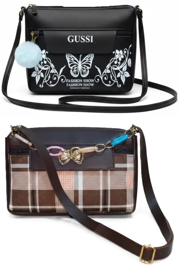 Tan_And_Gold_PU_Sling_Bag_For_Women_Pack_Of_2