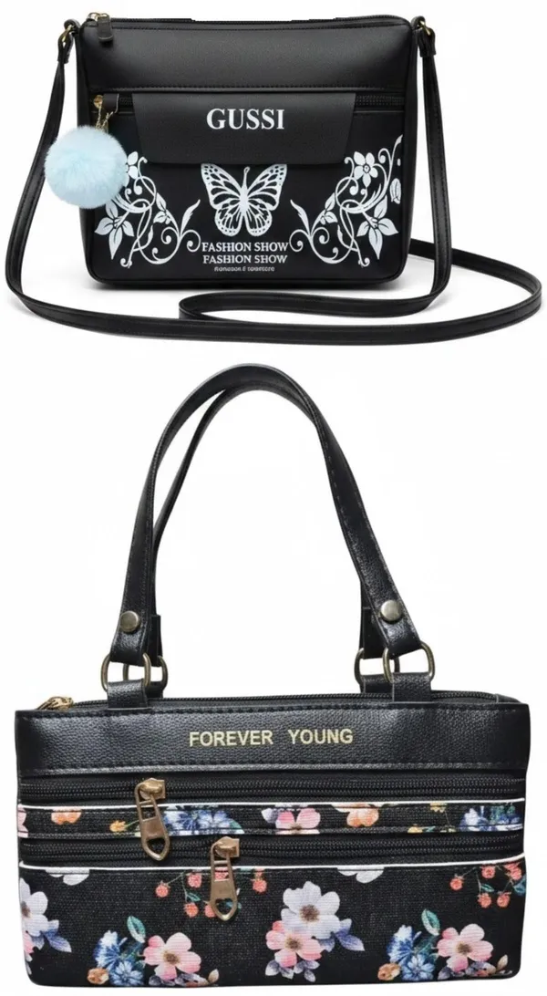 Tan_And_Grey_PU_Sling_Bag_For_Women_Pack_Of_2