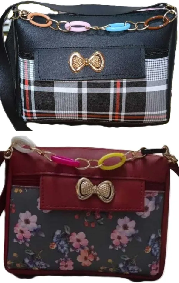 Brown_And_PUrple_PU_Sling_Bag_For_Women_Pack_Of_2