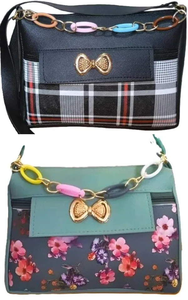 Black_And_Green_PU_Sling_Bag_For_Women_Pack_Of_2