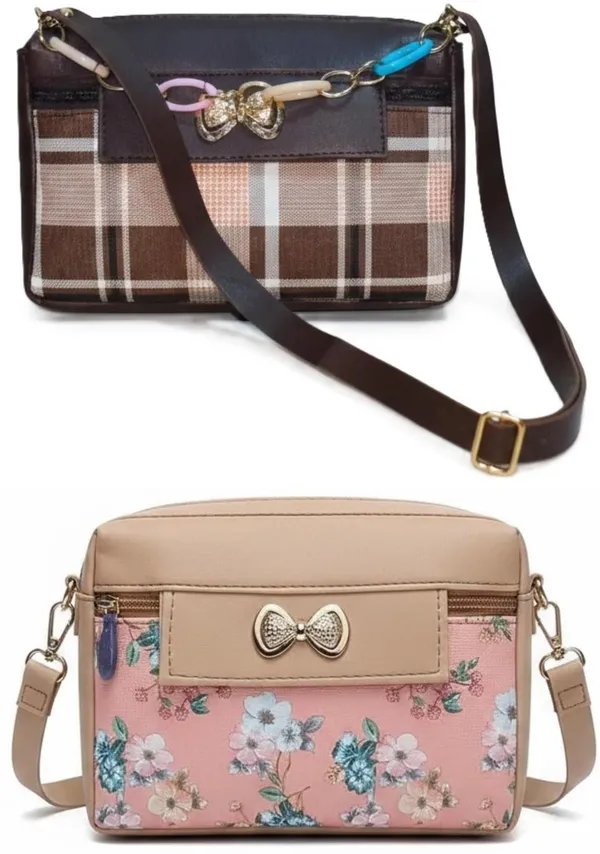 White_And_Gold_PU_Sling_Bag_For_Women_Pack_Of_2