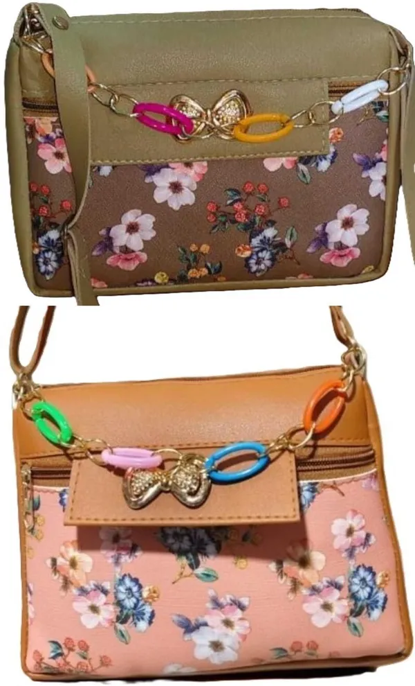 White_And_Green_PU_Sling_Bag_For_Women_Pack_Of_2