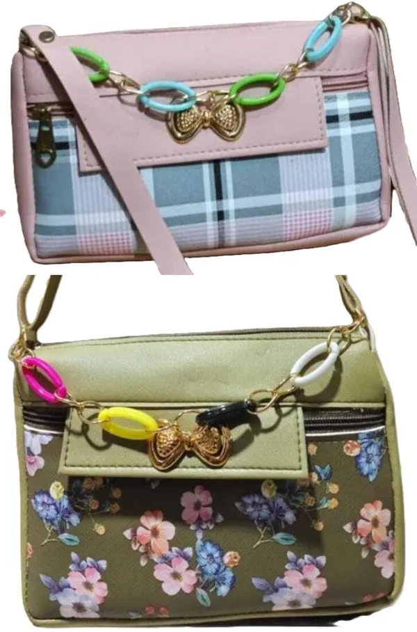 PUrple_And_Grey_PU_Sling_Bag_For_Women_Pack_Of_2