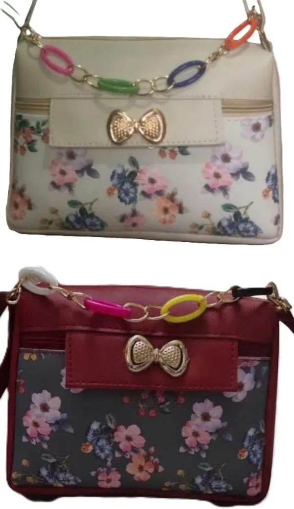 White_And_Maroon_PU_Sling_Bag_For_Women_Pack_Of_2