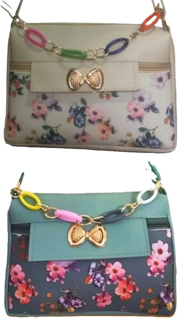 White_And_Green_PU_Sling_Bag_For_Women_Pack_Of_2