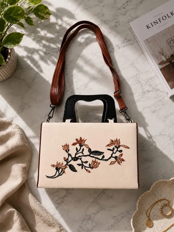 Luxury_Floral_Embroidery_Handbag_-_Cream_&_Brown_Crossbody/Shoulder_Bag