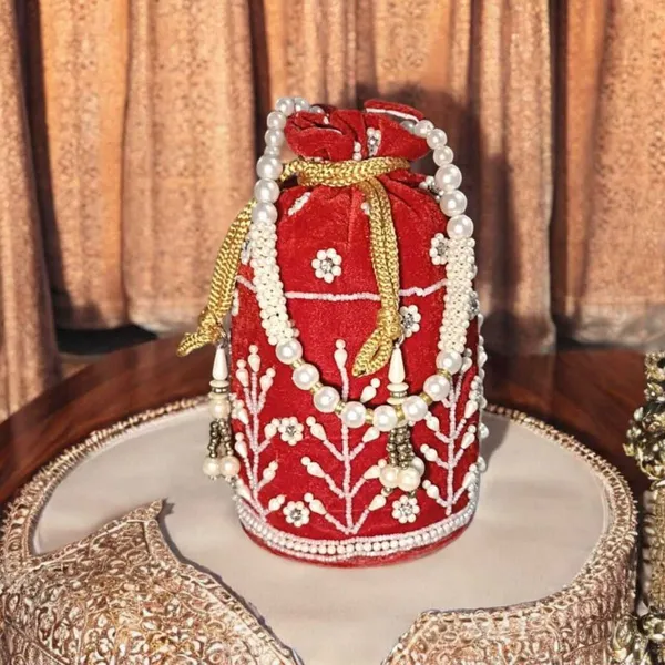Maroon_Velvet_Potli_For_Women