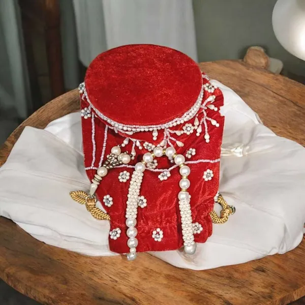 Maroon_Velvet_Potli_For_Women