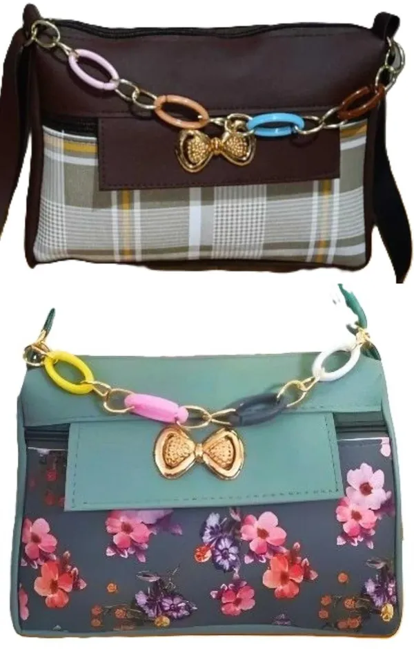 Maroon_And_Tan_PU_Sling_Bag_For_Women_Pack_Of_2