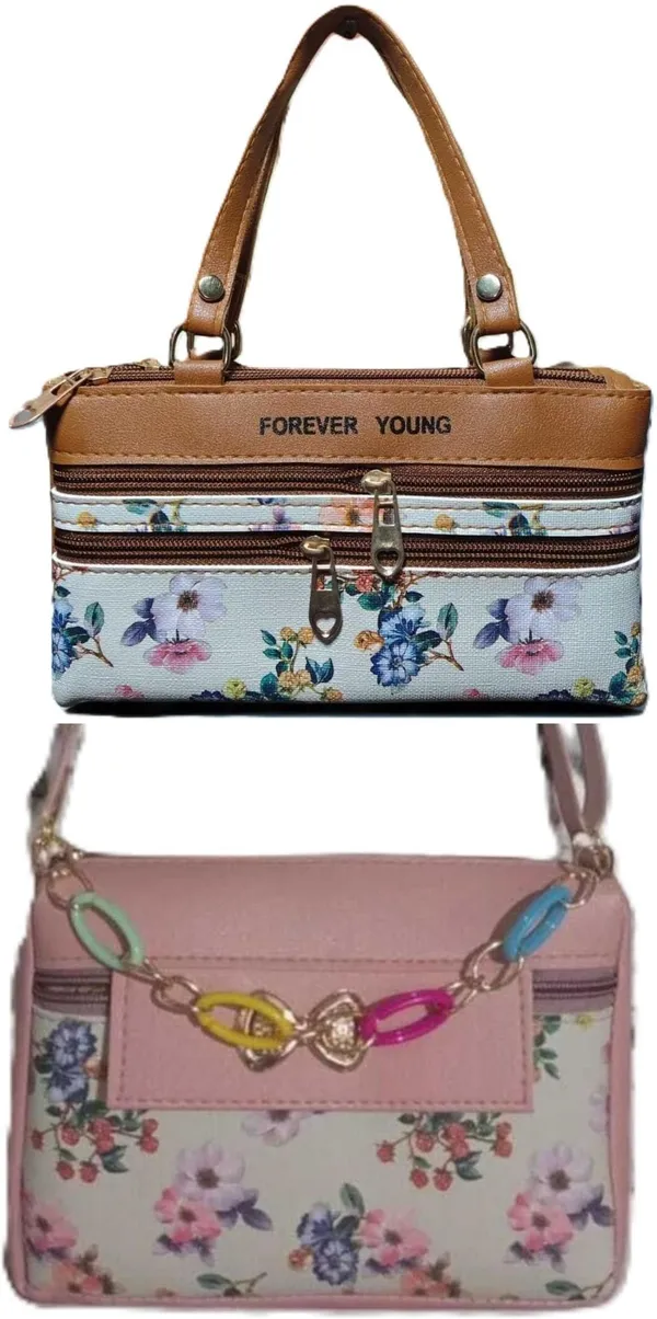 Tan_And_Pink_PU_Sling_Bag_For_Women_Pack_Of_2