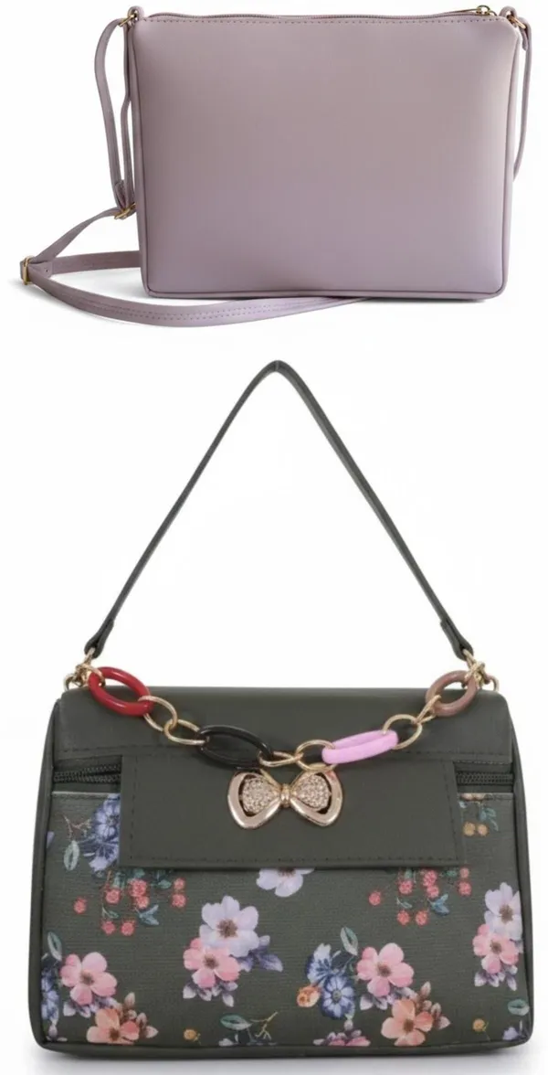 Pink_And_PUrple_PU_Sling_Bag_For_Women_Pack_Of_2