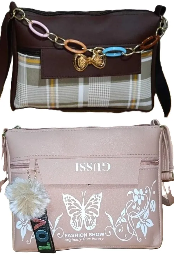 Pink_And_Grey_PU_Sling_Bag_For_Women_Pack_Of_2