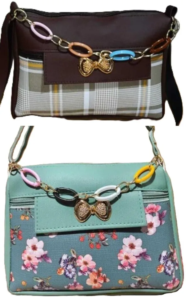Brown_And_Green_PU_Sling_Bag_For_Women_Pack_Of_2