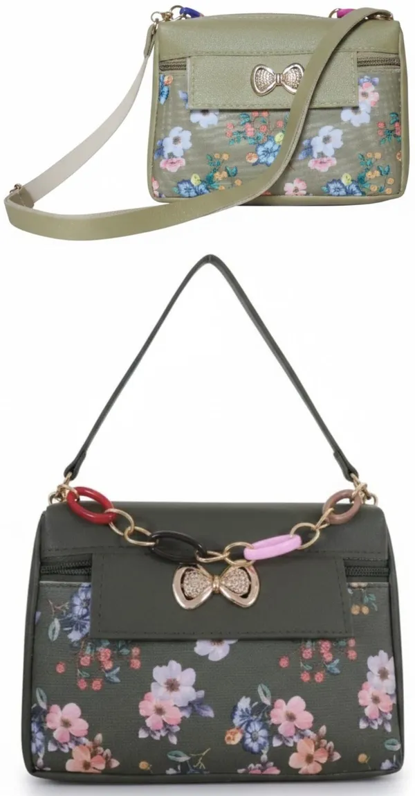 Brown_And_Green_PU_Sling_Bag_For_Women_Pack_Of_2
