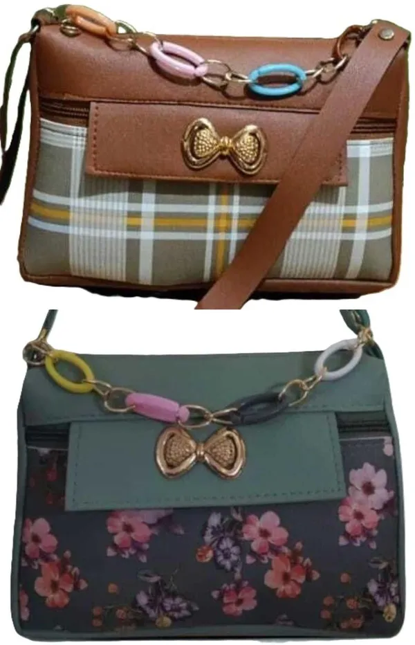 Tan_And_Green_PU_Sling_Bag_For_Women_Pack_Of_2