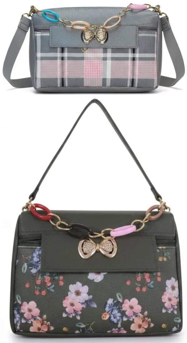 Green_And_Tan_PU_Sling_Bag_For_Women_Pack_Of_2