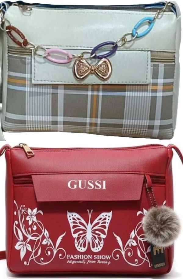 Green_And_Grey_PU_Sling_Bag_For_Women_Pack_Of_2