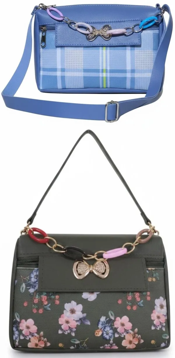 Khaki_And_White_PU_Sling_Bag_For_Women_Pack_Of_2