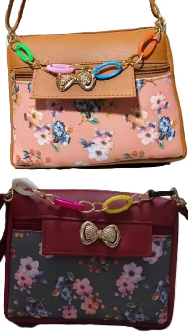 Tan_And_Maroon_PU_Sling_Bag_For_Women_Pack_Of_2