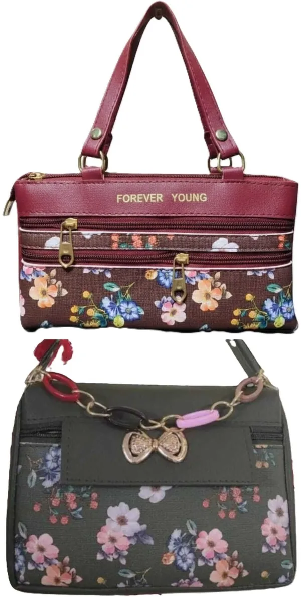 White_And_Pink_PU_Sling_Bag_For_Women_Pack_Of_2