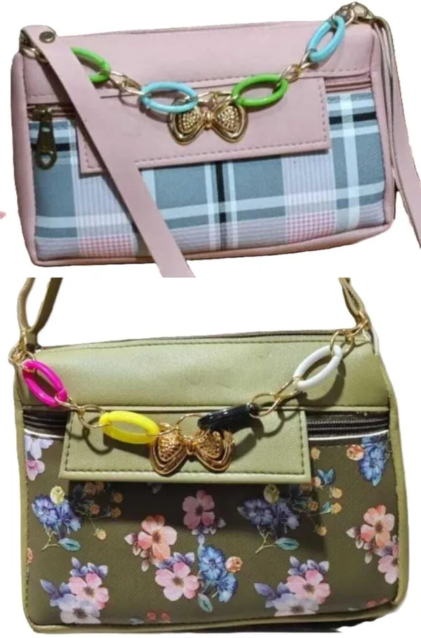 White_And_Grey_PU_Sling_Bag_For_Women_Pack_Of_2