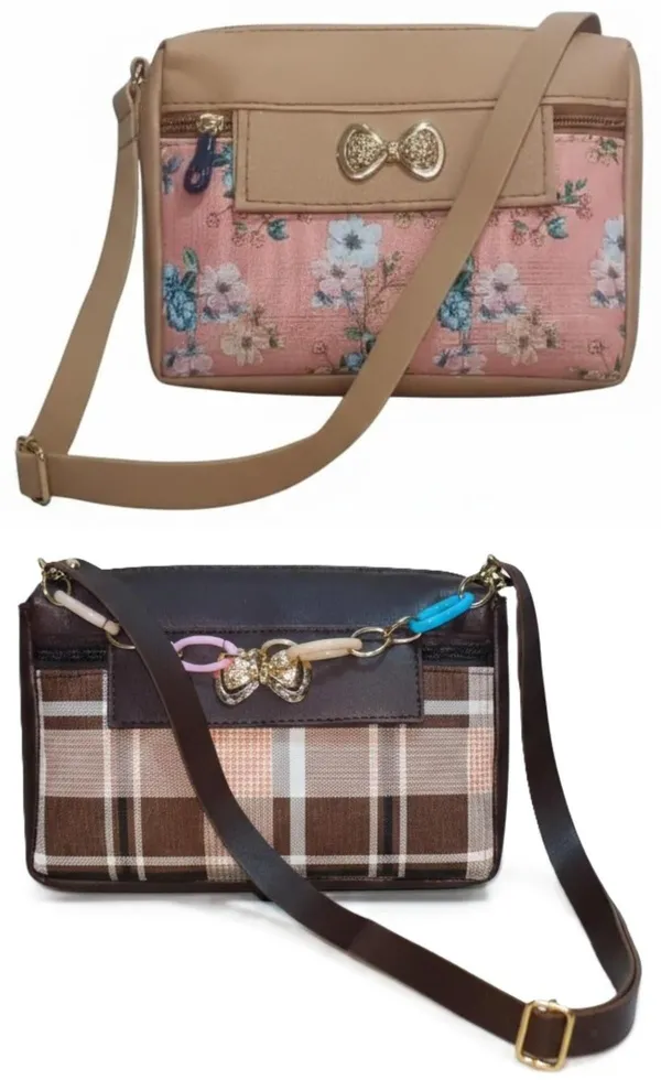 PUrple_And_White_PU_Sling_Bag_For_Women_Pack_Of_2