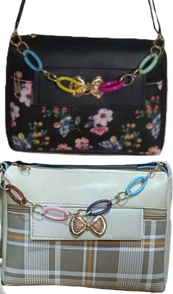 PUrple_And_Maroon_PU_Sling_Bag_For_Women_Pack_Of_2