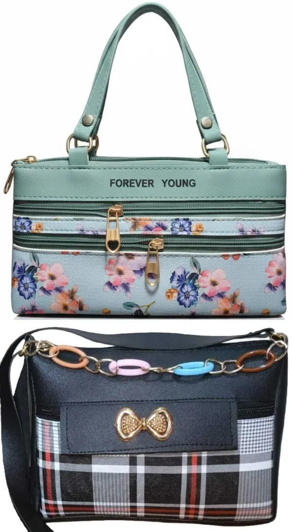 Pink_And_Green_PU_Sling_Bag_For_Women_Pack_Of_2