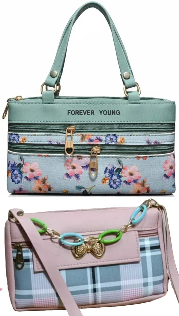 Pink_And_Grey_PU_Sling_Bag_For_Women_Pack_Of_2
