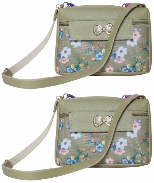 Green_And_Grey_PU_Sling_Bag_For_Women_Pack_Of_2