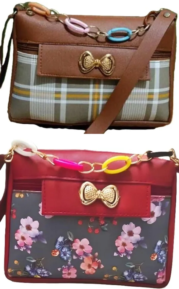 Brown_And_Maroon_PU_Sling_Bag_For_Women_Pack_Of_2