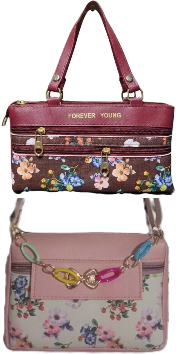 Maroon_And_Grey_PU_Sling_Bag_For_Women_Pack_Of_2
