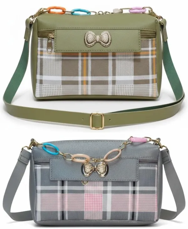 Green_And_Grey_PU_Sling_Bag_For_Women_Pack_Of_2
