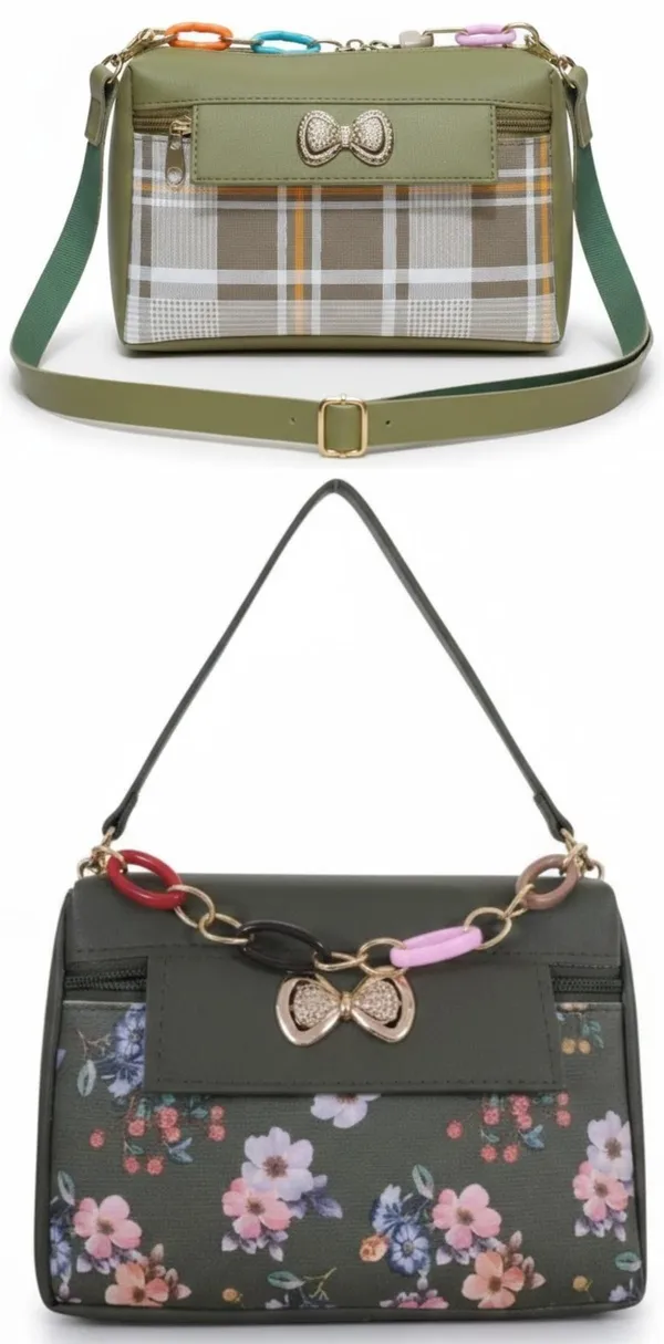 Green_And_Grey_PU_Sling_Bag_For_Women_Pack_Of_2