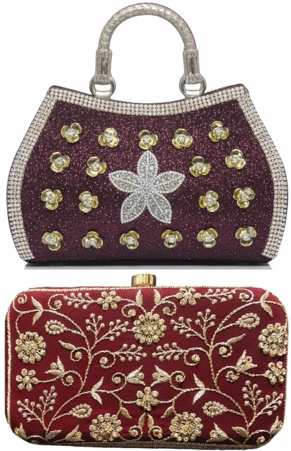 Brown_And_Red_PU_Clutches_For_Women