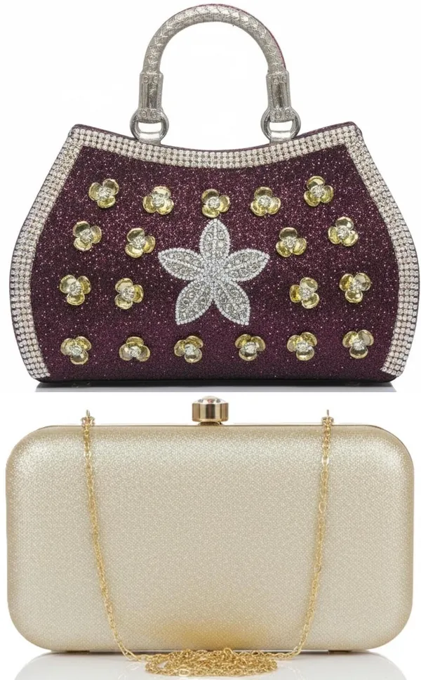 Brown_And_White_PU_Clutches_For_Women
