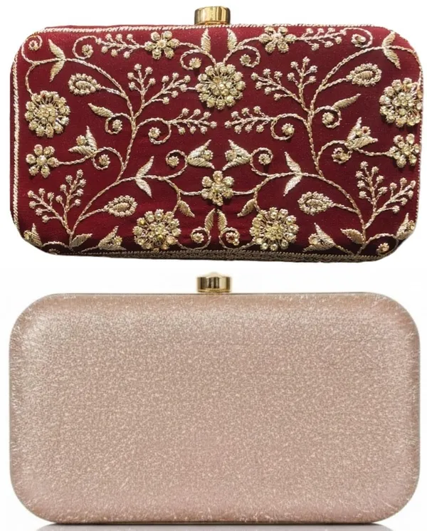 Red_And_Pink_PU_Clutches_For_Women