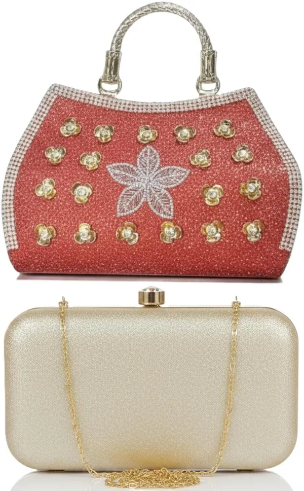 Red_And_White_PU_Clutches_For_Women