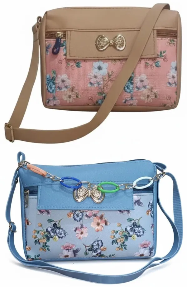 White_And_Maroon_PU_Sling_Bag_For_Women_Pack_Of_2