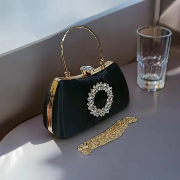 Women’s_Gold_Luxury_Crystal_Clutch_Purse_with_gold_Round_Stone_|_Elegant_Bridal_Party_Wear_Handbag_for_Wedding_&_Evening_Use