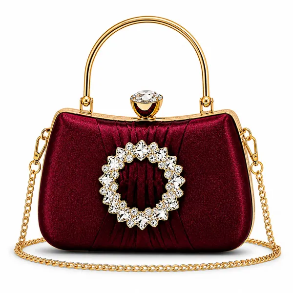 Women’s_Silver_Luxury_Crystal_Clutch_Purse_with_Maroon_Round_Stone_|_Elegant_Party_Wear_Bridal_Handbag_for_Wedding_&_Evening_Use