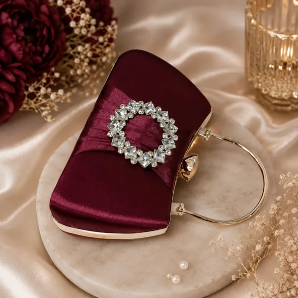 Women’s_Silver_Luxury_Crystal_Clutch_Purse_with_Maroon_Round_Stone_|_Elegant_Party_Wear_Bridal_Handbag_for_Wedding_&_Evening_Use
